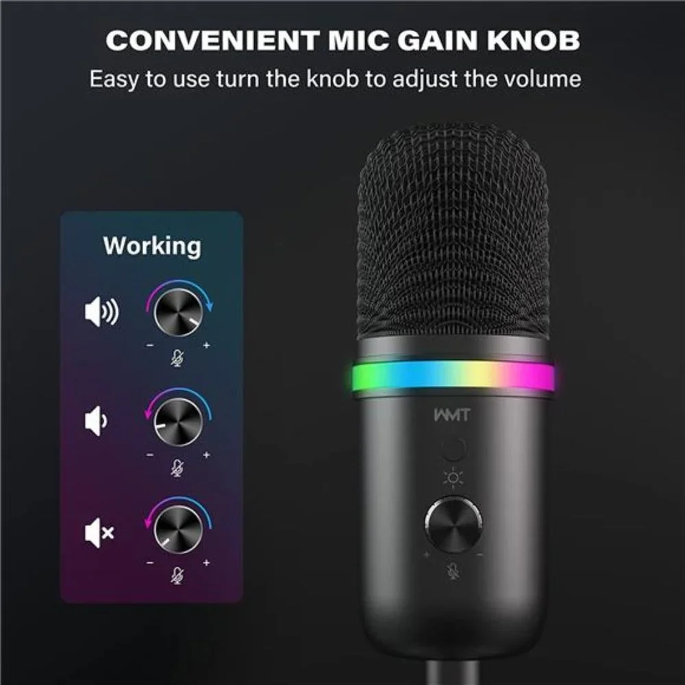 Condenser Gaming Microphone for Streaming Podcast YouTube Discord